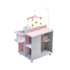 Olivia's Little World 6-in-1 Wooden Baby Doll Changing Station with Crib, Cha...