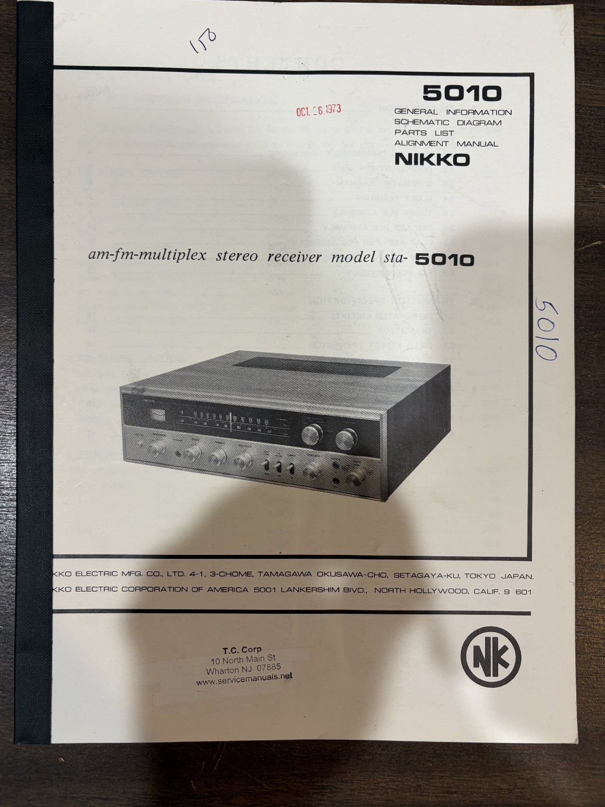 ORIGINAL NIKKO STA-5010 RECEIVER Rebound Repair & Service Manual *ORIGINAL*