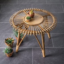 Rattan Round Side Table 24 '' dia. x 19''H