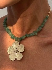 Boho Chic Green Aventurine Stone Chip Choker ...