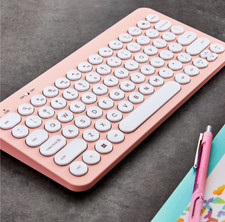 onn Mini Wireless, Office Keyboard with USB Receiver, Pearl Blush Pink