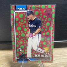 2026 TOPPS BASEBALL HOLIDAY POLKA DOTS GREEN/PINK RC JAKOB MARSEE MARLINS #37