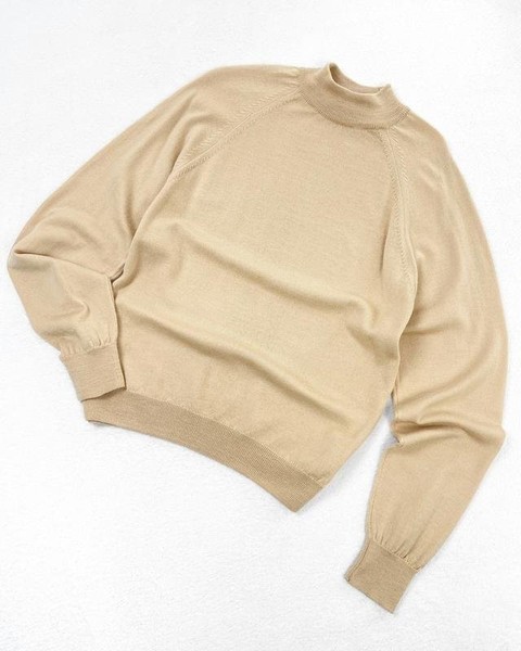 Women Country Collection Turtleneck Beige Wool 40