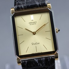 Orologio Uomo Seiko Dolce 7730-5020 Quarzo Tono Oro 1984 [Quasi Nuovo] Giappone