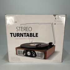 1byone Belt-Drive 3-Speed Stereo Turntable with Built-in Speakers