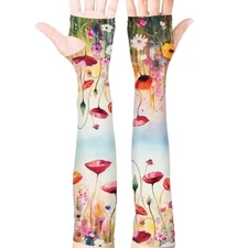 Gardening Sleeves for Women Farmers Sun Protective UV Colorful-oil-flower