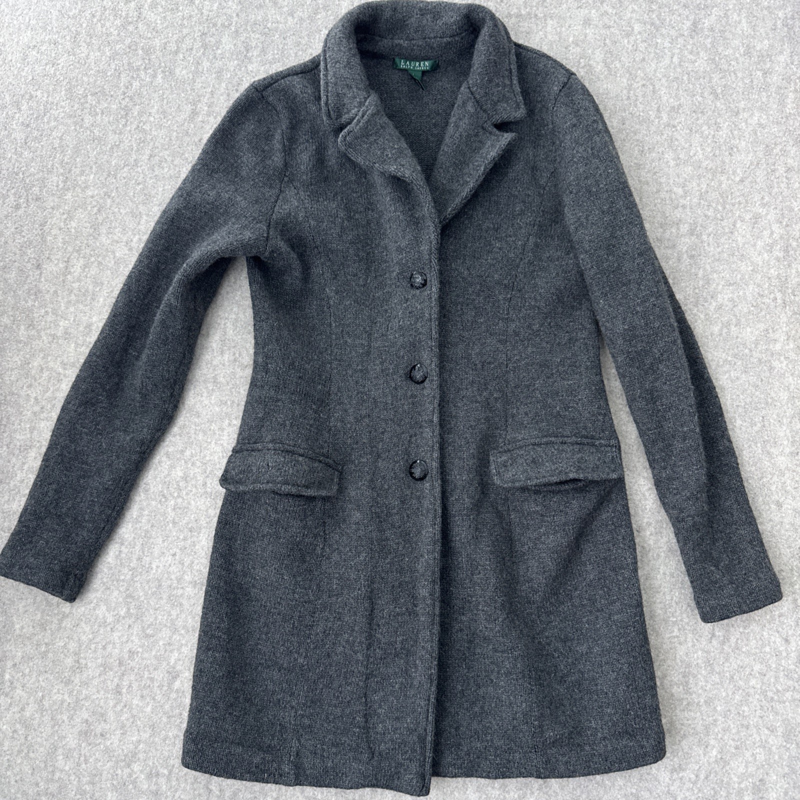 Lauren Ralph Lauren Lambs Wool Sweater Jacket Womens Medium/Large Cardigan