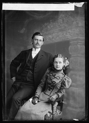 Photo:J.W. Fry Portrait Man and Woman Studio Photograph