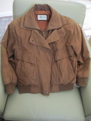 Vtg d'Linea Women s Brown Leather Double Collar Jacket - Size Small