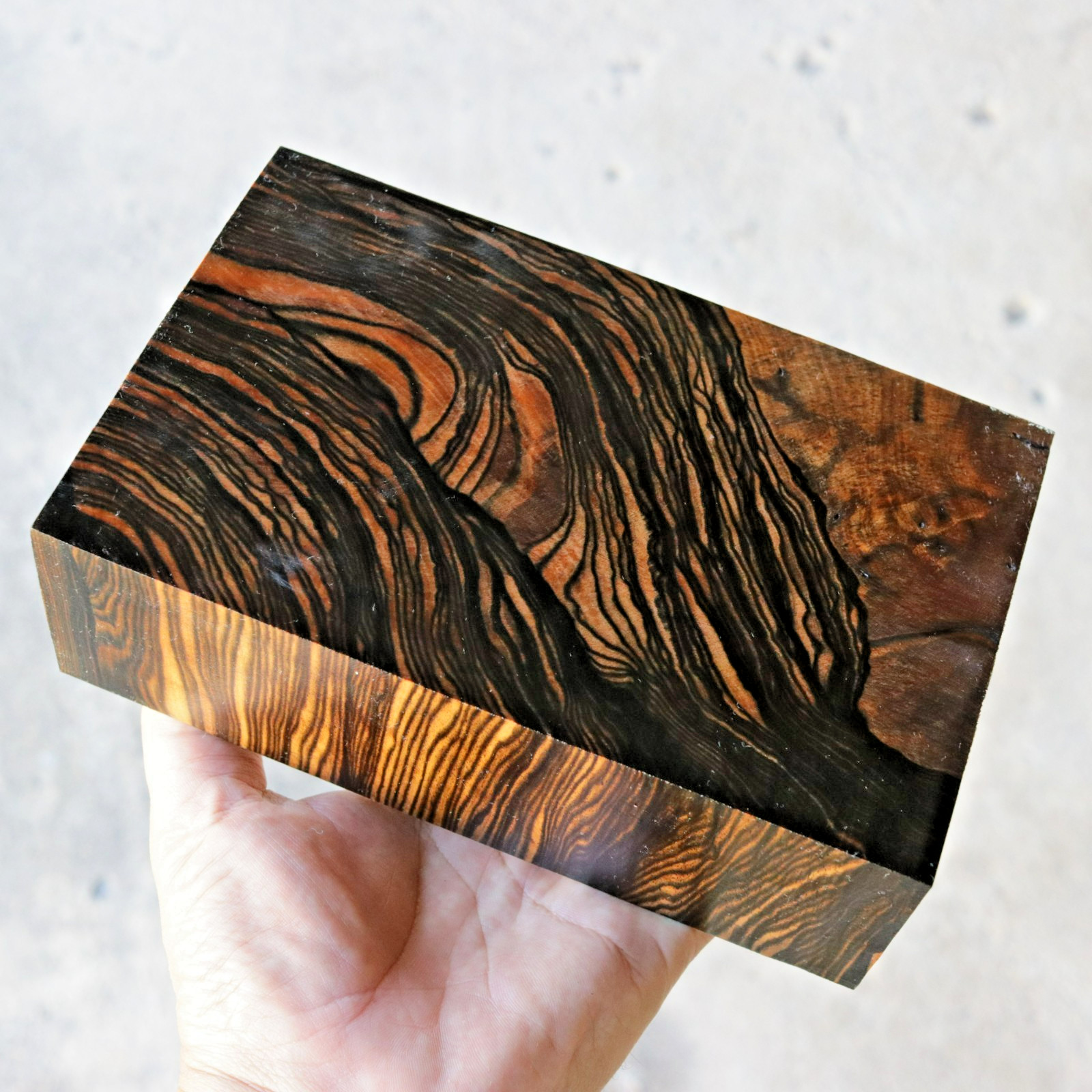 Highly Figured Makrit Ebony Exotic Block 116x185x56mm Woodworking #1313