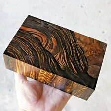 Highly Figured Makrit Ebony Exotic Block 116x185x56mm Woodworking #1313