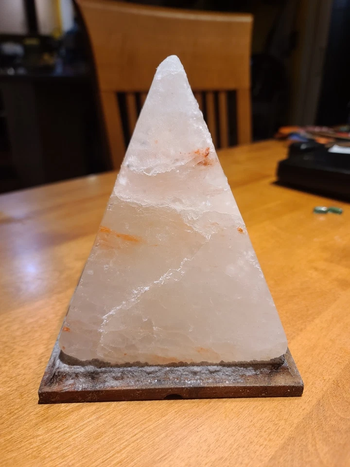 Natural Organic Himalayan salt Lamp Crafted Pyramid 5X5X6" Grey (NO Bulb) - Image 4 of 4