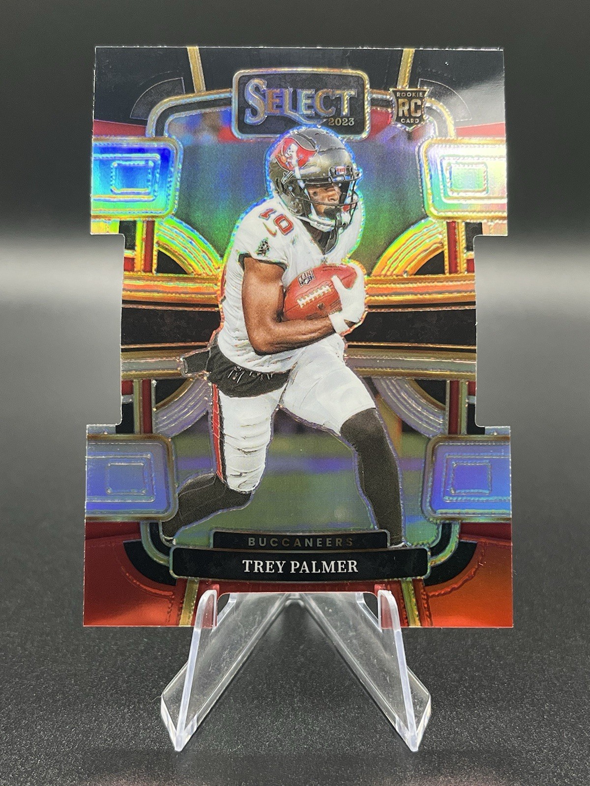 Trey Palmer Red Black Prizm Die Cut Rookie RC 2023 Select Card #94 Buccaneers