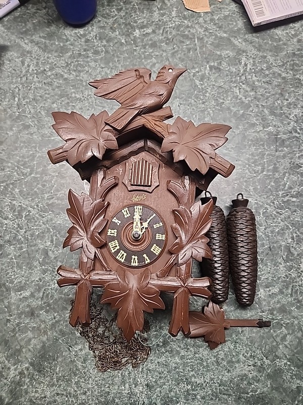 VTG Schatz Cuckoo Clock 8 Days  Made In Germany. For parts or repair