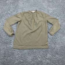 Michael Kors Blouse Womens 2 Long Sleeve Zip Neck Layered Hem Polyester Top