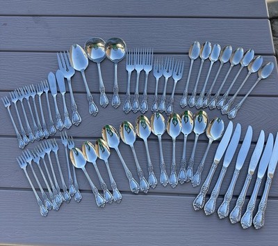 Set Of 52 Oneida Kennett Square Distinction Deluxe HH Stainless USA Flatware