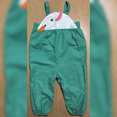 Kid s Bunny And Carrot Appliqué Romper By Ruth Scharf - Size 24 Months Vintage