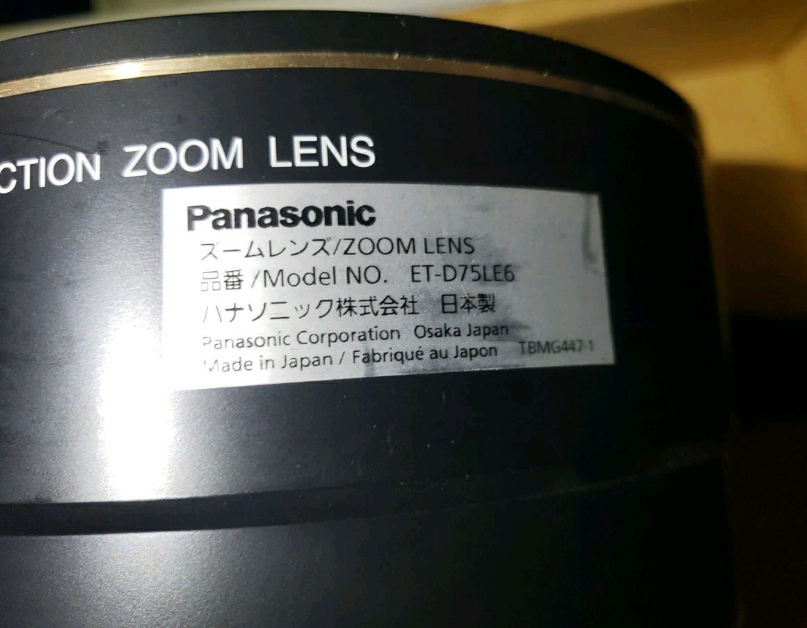 Panasonic ET-D75LE6 3-Chip DLP Projector Zoom Lens CG01PM9