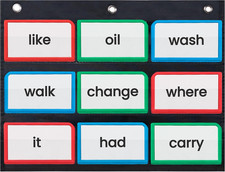 - 17" Wide X 11" Tall Pocket Chart, Black - Sturdy Pocket Chart for Classroom fo