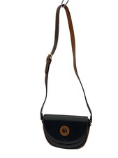 a.testoni flap shoulder bag leather black
