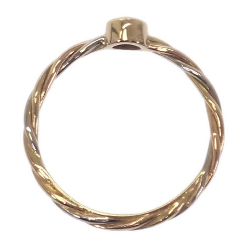 Anillo Cartier Twist Oro K18 3 Colores 18K PG WG YG #5.5US - Imagen 5 de 10