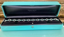  TIFFANY & CO Blue Enamel Clasping Oval Link ...