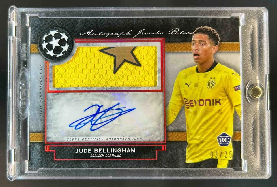 Topps Museum 2020 UEFA Jude Bellingham Auto Jumbo Relics RC parche rubí #3/25