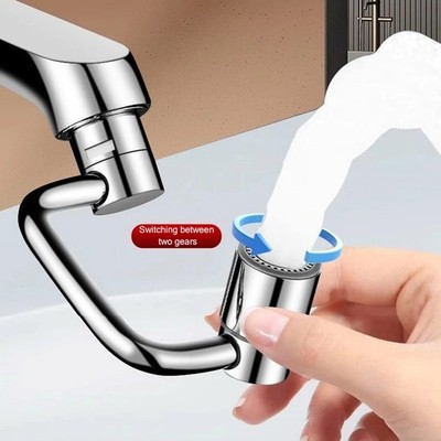 Rotating Faucet Extender Stainless Steel Swivel Tap Adapter Kitchen Sink