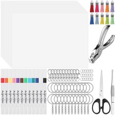 175 PCS Shrinky Plastic Sheets Kit, Including 20 Sheets Shrinky Art Paper, Ac...