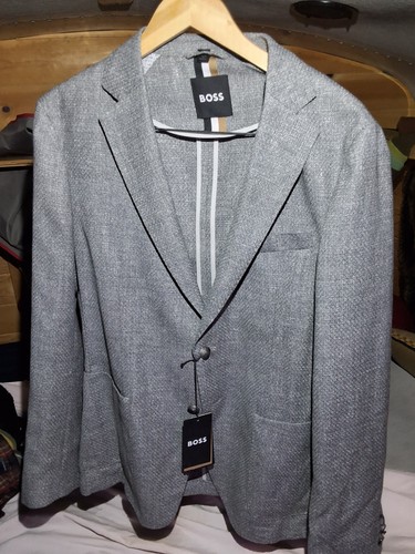 Abrigo deportivo ajustado jersey de lino Hanry BOSS REDA $600, talla 42R