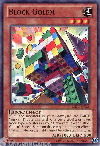 REDU-EN035 Block Golem Common UNL Edition Mint YuGiOh Card