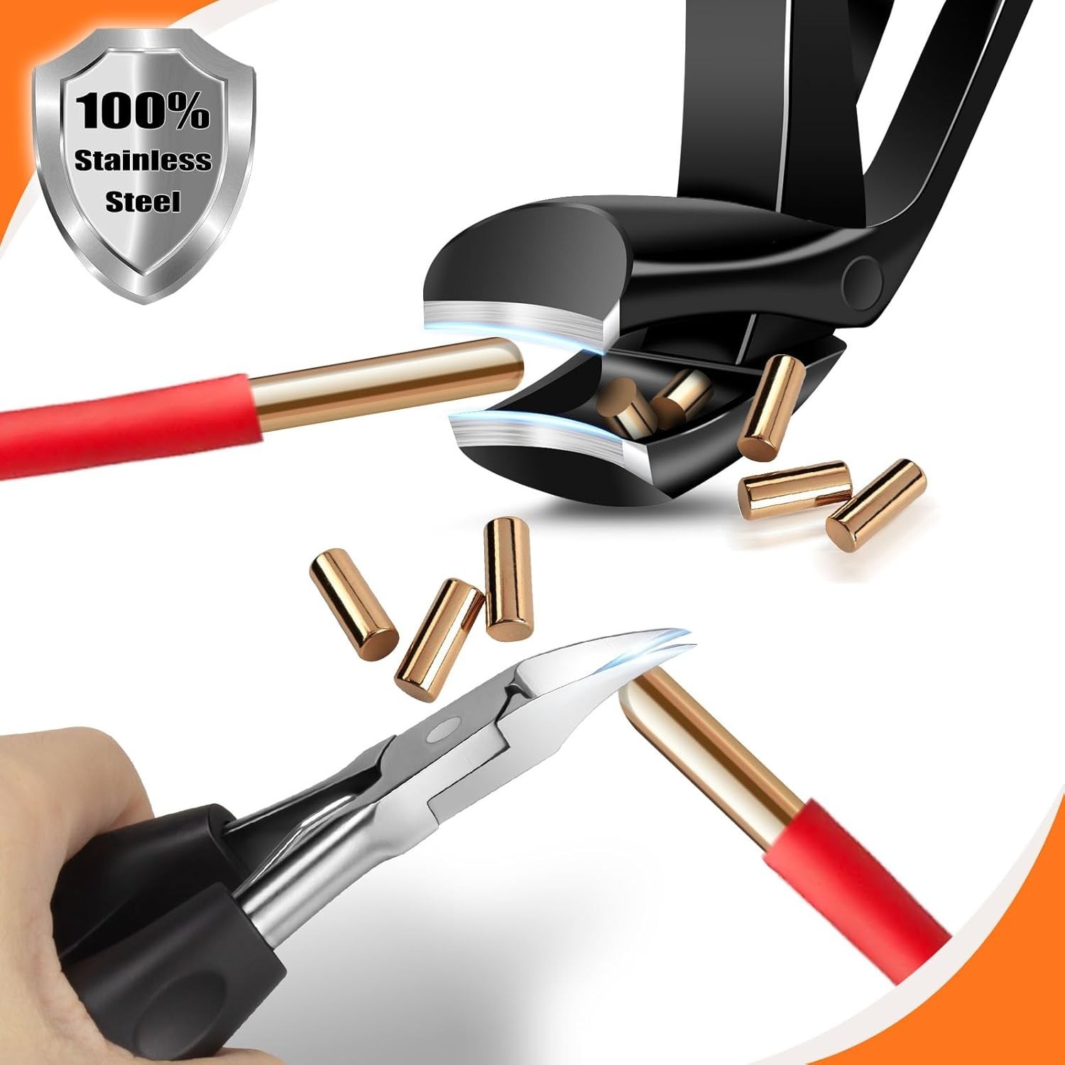 Curved Blade Toenail Clippers with Wide Jaw - Ideal for Thick and Ingrown Nails