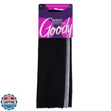 Goody Ouchless Comfort Head Wraps - 3 Ct, Black/Grey/Navy Blue, S