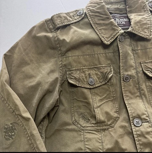 Abercrombie & Fitch Sentinel Jacket Mens XL Green Canvas Field Military Vintage image 4