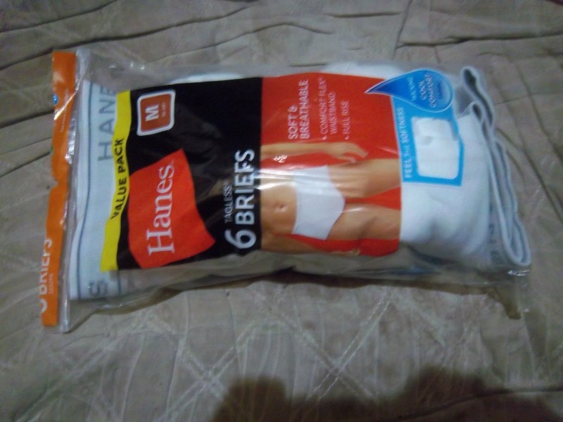 Hanes Men's Size Medium White Cotton Tagless Full Rise Briefs 5 Pk NEW