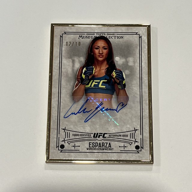 2015 Topps UFC Museum - Carla Esparza Gold gerahmtes Autogramm #’d 02/10 RC
