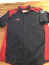 Toyota Mechanic Shirt Men Large L Auto Car Workwear Black Red Kap Uniform Tech