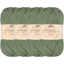 JubileeYarn Bamboo Cotton Sport Yarn - 50g/Skein - Burning Sage - 4 Sk