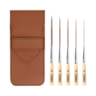 5 PCS Long Liner Brushes Ox Ear Hair Detail Extra Fine Point Pinstriping