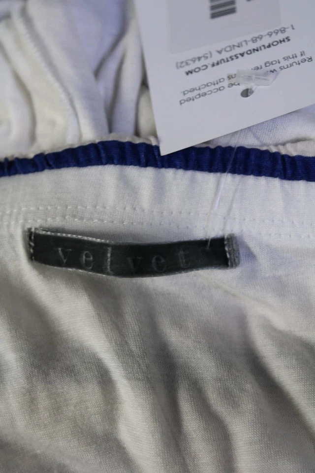 Vestido recto de terciopelo para mujer blanco azul a rayas cintura elástica sin tirantes talla S Foto 4 de 4