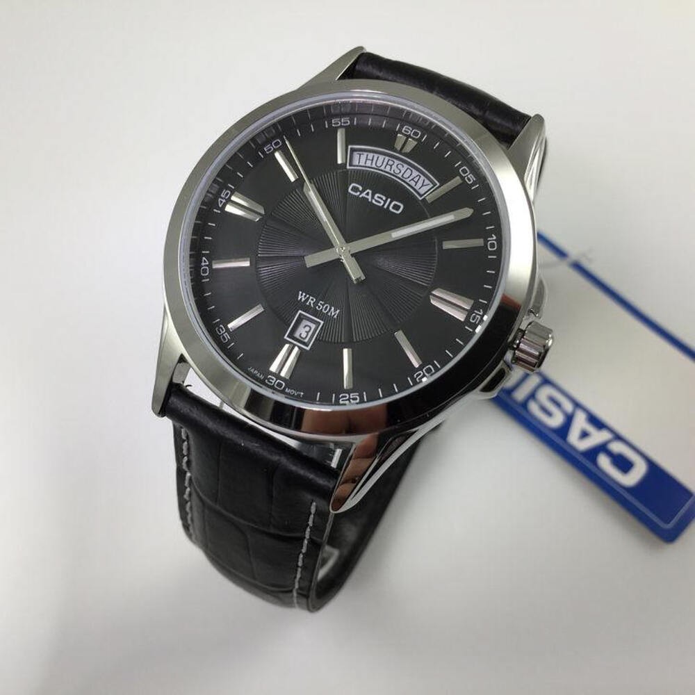 【hdk】 Genuine Casio Mtp-1381l-1a Men's Classic Analog Leather