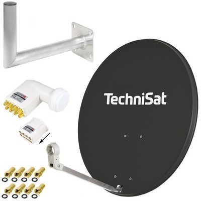 SAT Anlage TechniSat 80cm Schüssel + Opticum Octo LNB Wandhalter 45cm HDTV HD d