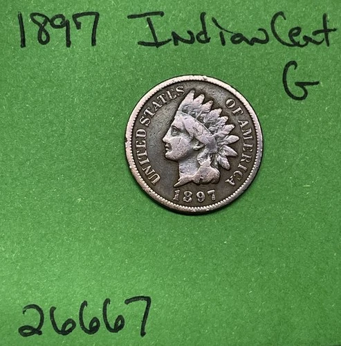 1897 Indian Head Cent / Penny 1c GD Good