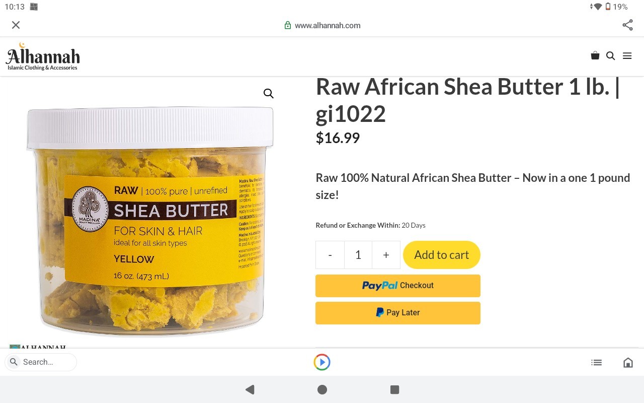 Pure Unrefined Madina Shea Butter for Skin & Hair Care