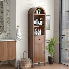 64" Tall Bathroom Storage Cabinet with Adjustable Shelves