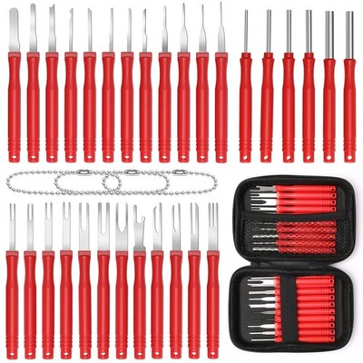 Anglekai 30+4P Terminal Pin Removal Tool Kit, Electrical Connector Red 