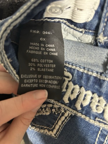 BootDaddy PFI Western Youth Jeans Size 6X - Designed Pockets - Picture 5 of 6