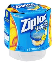 Ziploc Twist n Lock Loc 3-Pack Small Round Plastic Containers with Lids 16oz