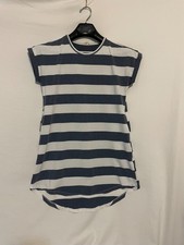 Hayden girls dress, blue white stripe, pockets, size M