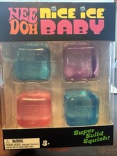 AUTHENTIC NeeDoh Nice Ice Baby 4 pack Nee Doh Mini Nice Cube Pink Blue Purple